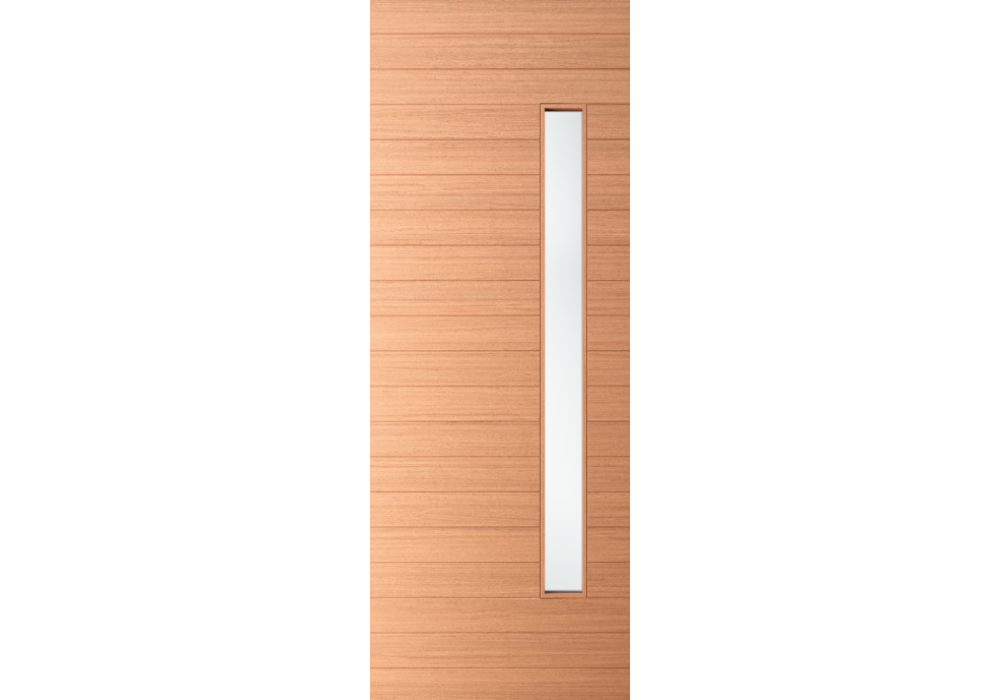 Elite – Multi Horizontal Plank Wood Exterior Door with Vertical Lite (1-3/4”)