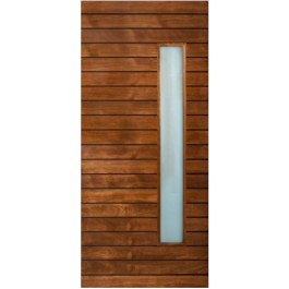 Elite – Multi Horizontal Plank Wood Exterior Door with Vertical Lite (1-3/4”)
