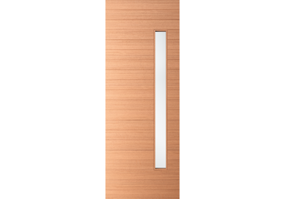 Elite – Multi Horizontal Plank Wood Exterior Door with Vertical Lite (1-3/4”)